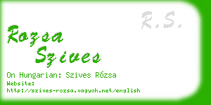 rozsa szives business card